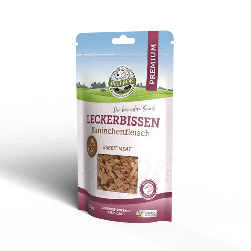 Bellfor - Gesunder Leckerbissen für Hunde - Kaninchenfleisch (gefriergetrocknet)