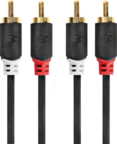 N CABW24200AT05 - Cinch Kabel, 2x Cinch Stecker auf 2x Cinch Stecker, 0,5 m