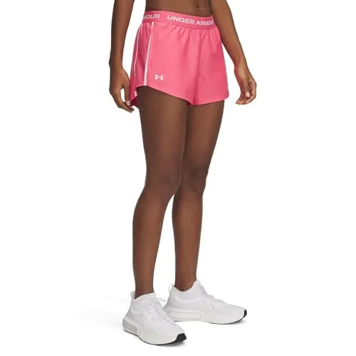 Under Armour Damen Tech Play Up Shorts, Super Pink/Weiß, S in pink von Under Armour