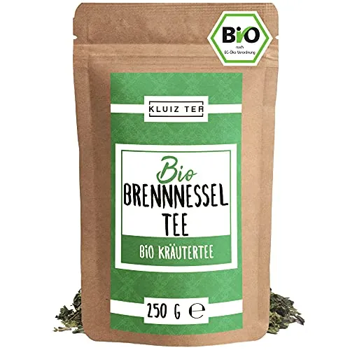 Brennesseltee Bio lose - 250 Gramm Brennessel Tee aus Bayern I 100% natürlicher Bio Brennesseltee lose aus Biologischem Anbau by KLUIZ TEA