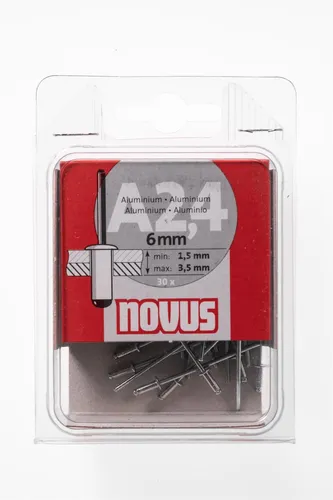 Novus Aluminium Blindnieten Ø2,4 mm, 6 mm,Typ A2,4/6mm  Nr.: 045-0019 30