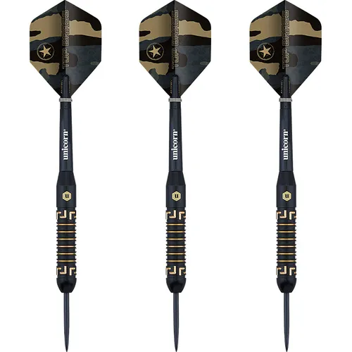 Unicorn Steel Darts Top Brass 1 Schwarz/Gold Steeltip Dart Steeldart 20 g NEU