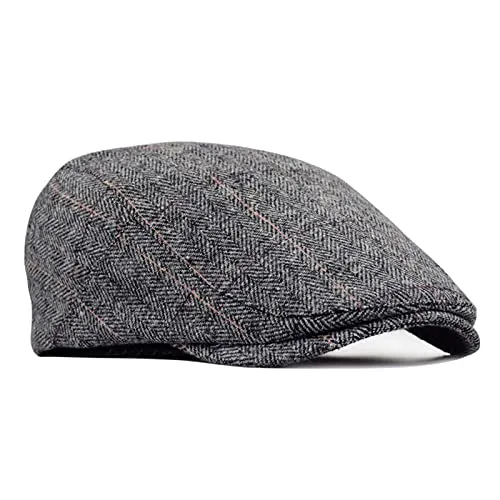 besbomig Schiebermütze Barret Flat Cap für Herren und Damen - Schirmmützen für Herren - Klassische, warme und bequeme Gatsby Cap, ideal für Frühling, Herbst und Winter, verstellbar von 55-59 cm.