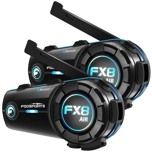 Fodsports FX8 AIR Motorrad Intercom Bluetooth Headset für 2 Reiter