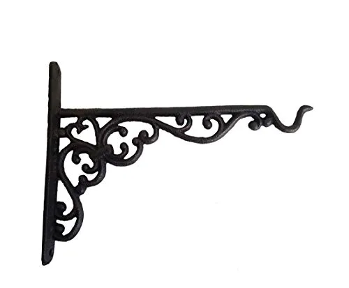 LB H&F Blumenampelhaken Halterung Wandhaken Metall Gusseisen massiv (Haken für Blumenampel 1)