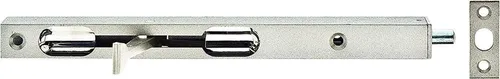 Gustav Alberts Rohrkantriegel 17 x 200 - Silber lackiert - Robuster Rohrkantriegel aus Stahl mit silberfarbener Lackierung, ideal für sichere Anwendungen. Inklusive Schließblech und 7,5 mm Bolzen-Ø für einfache Montage.