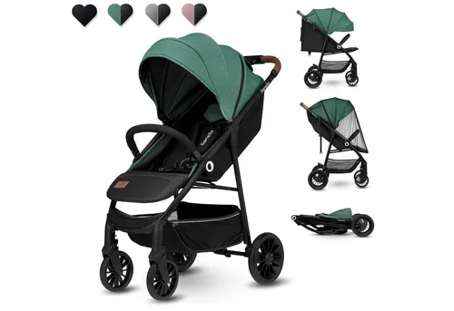 Lionelo Zoey Buggy Kinderbuggy mit Liegeposition - Komfortabler Kindersportwagen in Grün - Buggys mit verstellbarer Rückenlehne und XXL-Verdeck mit UV-Schutz, ideal für Ausflüge bei jedem Wetter. Leicht und kompakt für einfachen Transport.