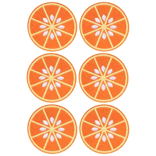 Aufnäher Orangen Patches 6 Stk Orange 6cm Durchmesser DIY Kostüm Fasching