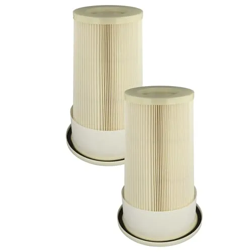 vhbw 2x Faltenfilter kompatibel mit Dustcontrol DC 2700c, 2700i, 2800, 1800, 2900 eco Staubsauger - Patronenfilter, Weiß - Ersatz für Dustcontrol 42029