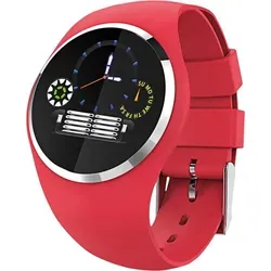 Atlanta Fitness Tracker mit rundem Farbdisplay - Rot/Schwarz - Smartwatch mit topmodernem runden Farbdisplay, Herzfrequenz- und Blutdruckmessung sowie APP-gesteuerter GPS-Funktion. Ideal für Fitnessbegeisterte!