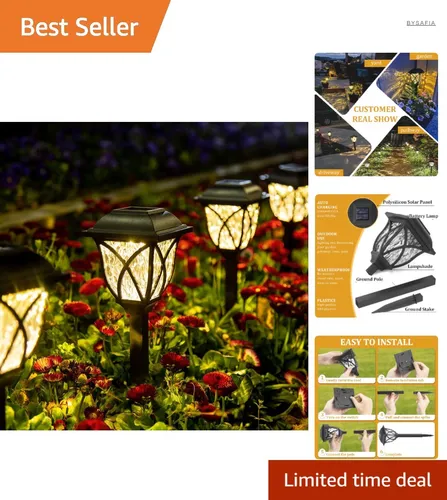 GIGALUMI Solarlampen für außen, 6 Stück LED Solar Gartenleuchten - Wegeleuchten mit einzigartigem Wasserwellenmuster, automatisch ein- und ausschaltend, ideal für Garten und Terrasse, wetterfest und langlebig, bis zu 8 Stunden Leuchtzeit.
