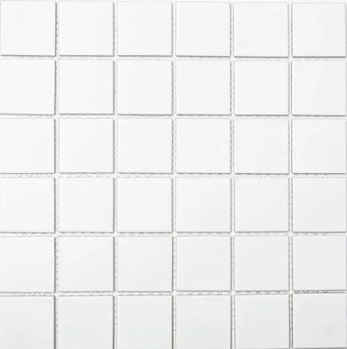 Mosaikfliese Quadrat uni weiß matt Keramikfliese Mosaikstein Format 48x48x6 mm Mattengröße: 298x298 mm 1 Matte