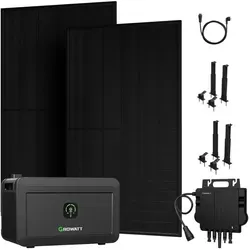 Balkonkraftwerk Speicher Growatt NOAH 2000 mit Halterung - Powerstation mit 1800W PV-Eingangsleistung und IP66 Wasserschutz. Ideal für flexible und effiziente Solarenergie-Lösungen im Außenbereich.
