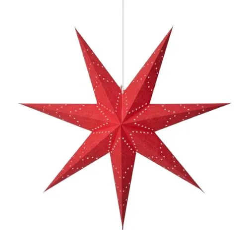 Papierstern 'Sensy Star 100', rot - Weihnachtsstern mit festlichem Design, 100 cm Durchmesser und 3,5 m Kabel für einfache Platzierung. Ideal für stimmungsvolle Lichtspiele in der Weihnachtszeit.