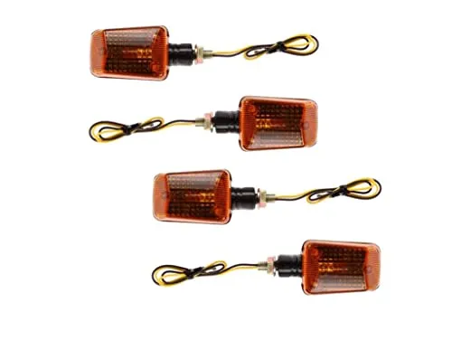Streetparts24 Blinker-Set Schwarz Orange Klein 12V E-geprüft passend für Motorrad, Roller, 4 Stück