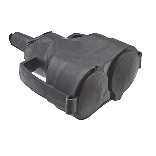 Debflex 713760 Stecker, doppelt, 2P T 16 A, wasserdicht, schwarz, rechts