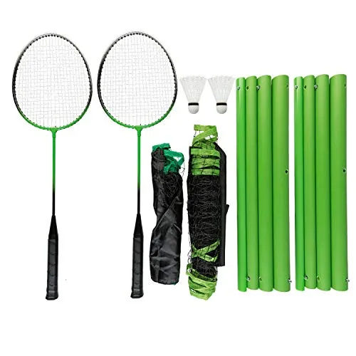 Idena Federball & Tennis Set - Netz, Schläger, Bälle - Komplettschläger-Set mit leichtem Gewicht von nur 3,9 kg, ideal für spannende Freizeitaktivitäten im Park oder Garten.