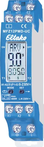 Eltako MFZ12PMD-UC Multifunktions-Zeitrelais - Elektrotechnik - Digital einstellbares Zeitrelais für Lampen bis 400W mit automatischer Lampenerkennung und nur 0,3 Watt Stand-by-Verlust.