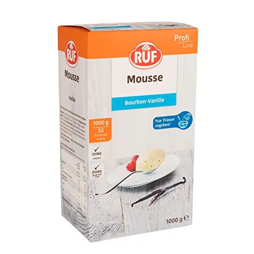 RUF Mousse au Vanille, nur Wasser zugeben, Dessertpulver für Vanillemousse, einfach portionierbar, für Menü oder Buffet, Großpackung, 1x1000g