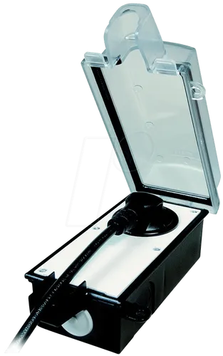 EL IB 901500201 - Abschließbare Außensteckdose IP44, gewinkelt - Steckdosen & Zubehör, ideal für den Außenbereich mit Spritzwasserschutz und Diebstahlschutz durch abschließbare Funktion.