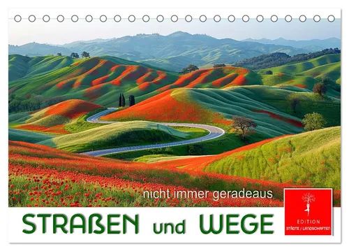 CALVENDO Wandkalender Straßen und Wege 2026 - Hochwertiger Tischkalender im DIN A5 Format, ideal für die Planung. Mit Spiralbindung und ansprechenden Motiven für jeden Monat.