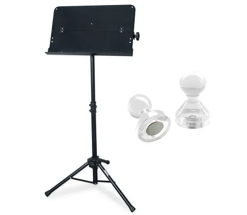 keepdrum Notenpult MUS021 mit 2 Magneten - Robustes, zusammenklappbares Notenpult aus Stahl, höhenverstellbar von 85-134cm, ideal für Musiker. Inklusive 2 starken Magneten für sicheren Halt von Notenblättern.