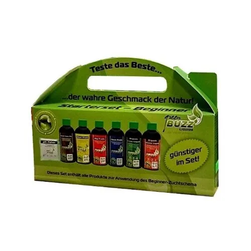 Green Buzz Nutrients Starter Kit für Anfänger - Dünger Set Wuchs & Blü - Nährstoffe, Dünger & pH-Kontrolle - Biologisches, organisches Dünger Set für alle Pflanzenarten, ideal für den erfolgreichen Start in die Pflanzenpflege.