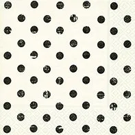 Unbekannt Servietten 20 St. 33x33cm Lunch. Punkte schwarz auf weiß/Stamped DOTS/Paper+Design
