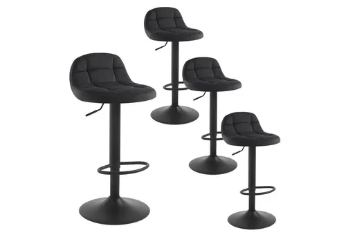 WOLTU Barhocker 4er Set - Höhenverstellbar & Drehbar - Barhocker mit ergonomischer Rückenlehne und Fußstütze, aus edlem Samt und robustem Metall, ideal für Küche, Bar oder Bistro. Belastbar bis 120kg, perfekt für jeden Raum.