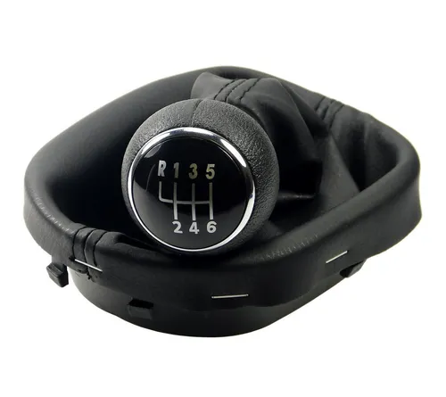 L & P Car Design Schalthebel Schaltsack Schaltknauf für VW Touran 1T1 1T2 1T3 + VW Caddy 2K III (Set, 1 St., Schaltknauf, Schaltsack, Rahmen, Befestigungsschelle), Plug&Play Montage