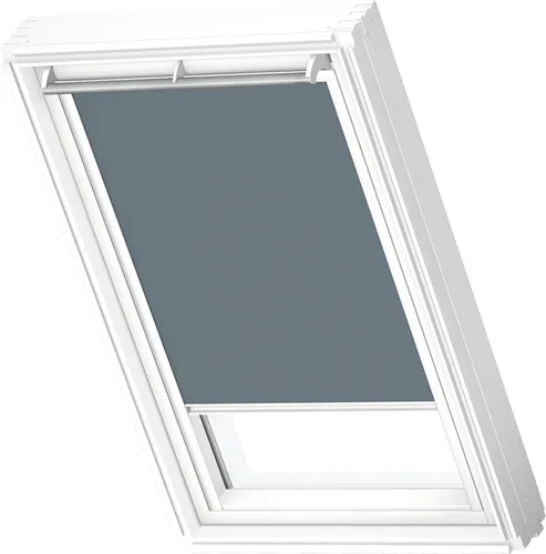 VELUX Original Dachfenster Verdunkelungsrollo MK08, Blaugrau - Seitenzug- & Springrollos, hochwertiges Rollo mit weißer Führungsschiene, OEKO-TEX zertifiziert für optimale Lichtkontrolle und einfache Montage.