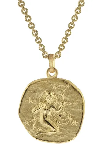trendor Kette mit Anhänger Jungfrau Sternzeichen – Gold auf Silber - Ketten mit Anhänger, eleganter Jungfrau-Anhänger aus Sterlingsilber 925 mit Goldplattierung, poliertes Design, inkl. Mikrofaser-Pflegetuch für strahlenden Glanz.