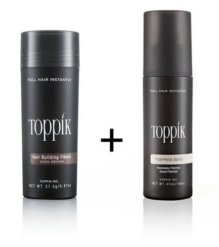 TOPPIK Haarstyling-Set TOPPIK SET 27,5 g. Haarfasern + TOPPIK Fixier Spray 118ml., Haar Puder, Hair Fibers, Für mehr Fülle und Volumen