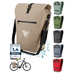 MIVELO 2in1 Fahrradtasche – Wasserdichte Gepäckträgertasche mit Laptopfach - Fahrradtaschen, 100% wasserdichtes Material schützt Ihre Sachen, vielseitig nutzbar als Gepäckträgertasche oder Schultertasche mit Quick-Connect-System.