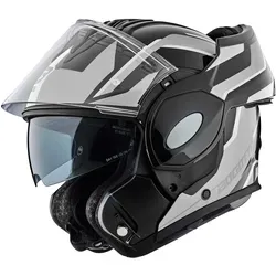 Bogotto FS-X600 Vyda Klapphelm, schwarz-grau-weiss, Größe L - Motorradhelm mit ECE 22.06 Zertifizierung, robuster ABS Schale und praktischem Ratschenverschluss für sicheren Komfort auf jeder Fahrt.