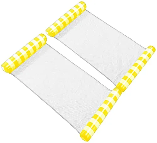 infactory Wasserhängematten: 2er Pack Superleichte Wasser-Hängematte, aufblasbares Kopf- & Fußteil (Wasserliege, Wasserhaengematte, Schwimmring)