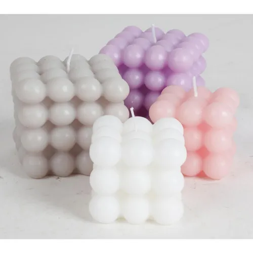 Produktbild Stück Bubble-Kerzen 6cm Blasen Kugeln Deko quadratisch