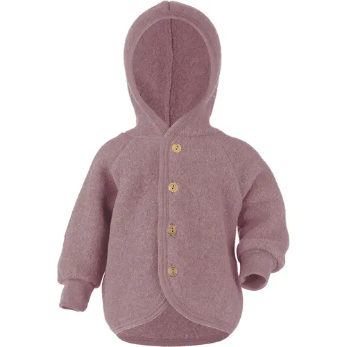 Engel Baby Jacke mit Kapuze aus Wollfleece (Rosenholz Melange, 98-104) - Funktionsjacke aus weichem Wollfleece, ideal für kühle Tage, bietet Wärme und Komfort für Ihr Baby.