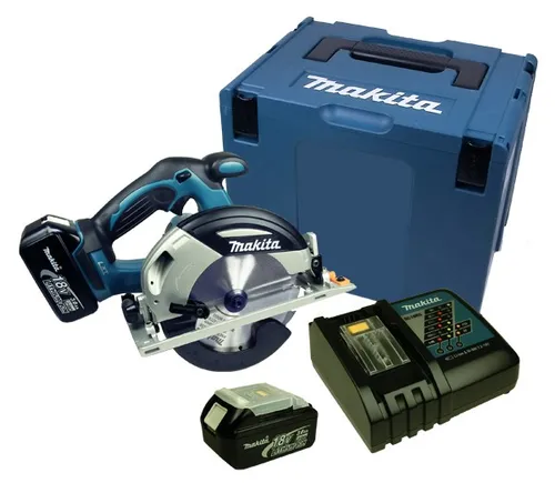 Makita Akku-Handkreissäge 66 mm 18 V mit 2 Akkus und Ladegerät - Sägen - Lieferung im praktischen MAKPAC Größe 4, ideal für Küchenmontage, Dacharbeiten und Innenausbau.