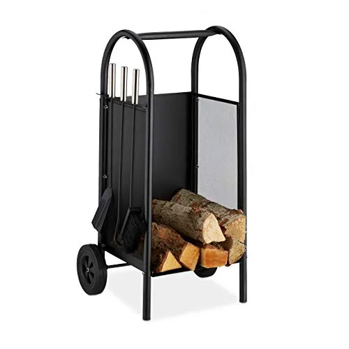 Kaminholzwagen Kaminholzkarre mit 3 Rollen