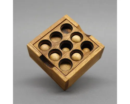 ROMBOL Denkspiele Spiel 9 LOCH PUZZLE - mittelschweres Holzpuzzle, Denkspiel, Holzpuzzle