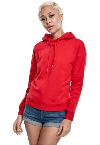 Urban Classics Damen Kapuzenpullover Ladies Hoody, fire red, XXL - Kapuzenpullover für Damen im sportlichen Schnitt, aus weichem Sweat-Material mit Kängurutasche und breiten Rippbündchen – ein echtes Streetwear-Essential für Komfort und Stil.