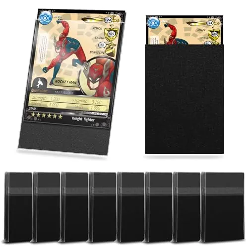 YSWOVUO 400 Stück Soft Kartenhüllen, 66 x 91mm Standard Size Card Sleeves, Pocket Pages Kompatibel mit Sammelkarten Pokemon Yugioh MTG Sport Karten Photocard, Magic the Gathering Sleeves, Schwarz
