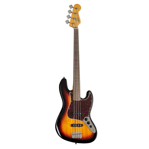 Squier Classic Vibe '60s Jazz Bass Fretless 3-Color Sunburst E Bass