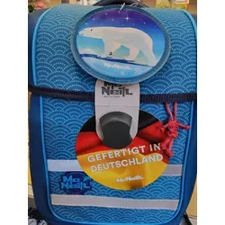 McNeill Schulranzen-Set McOcean, 5tlg. (PUNTOBLU) - Schulranzen aus recyceltem Ocean Plastic, mit abnehmbarem Motiv-Patch und praktischen Organizer-Taschen für optimalen Stauraum.