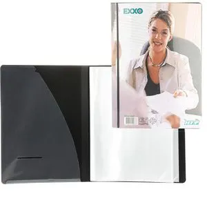 EXXO Sichtbuch by HFP, aus PP, A4, mit 40 Hüllen und Außentasche, schwarz