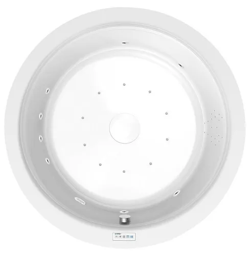 OBLO HYDRO-AIR Whirlpool Badewanne 165x48cm in Weiss - Moderne Whirlpool Badewanne mit 12 Massagedüsen und beleuchteter Bedieneinheit. Ideal für entspannende Wellnessmomente. Einfach zu installieren und mit hochwertigem Rahmengestell.