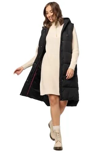 MARIKOO Damen Steppweste mit Kapuze B967 - Funktionsjacke für die Übergangszeit, bietet warmen Komfort und modisches Design. Erhältlich in vielen Größen und Farben – ideal für jeden Stil!