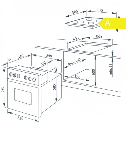 Amica Einbauherd-Set EHC 12714 W