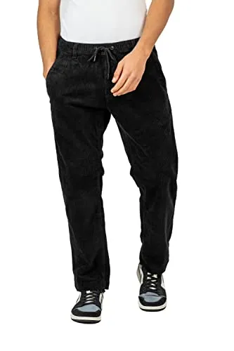 Reell Reflex Loose Chino Black Cord S long - Wanderhosen mit losem Schnitt aus hochwertigem Cord, ideal für Komfort und Bewegungsfreiheit bei Outdoor-Aktivitäten.